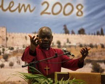 Image of Archbishop Peter Akinola addressing the Global Anglican Future Conference (GAFCON) 