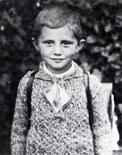 Image of Pope Benedict as a child.Joseph Aloysius Ratzinger, the name with which Benedict XVI was baptised, was born on 16 April 1927 in Marktl am Inn, Germany.