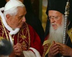Image of With full awareness, therefore, at the beginning of his ministry in the Church of Rome which Peter bathed in his blood, Peter's current Successor takes on as his primary task the duty to work tirelessly to rebuild the full and visible unity of all Christ's followers. This is his ambition, his impelling duty.