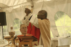 Cardinal Arinze celebrating the Holy Sacrifice of the Mass. He was the commencement speaker and recipient of an Honorary Doctorate. Image of Cardinal Arinze celebrating the Holy Sacrifice of the Mass. He was the commencement speaker and recipient of an Honorary Doctorate.