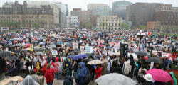 Image of Organizers were especially pleased by the unprecedented show of support from the Canadian Catholic bishops, with 11 bishops celebrating at the masses. This was the first year in the history of the march that the Canadian Conference of Catholic Bishops has thrown its official support behind the event.