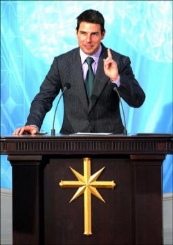 Image of Two of the most prominent proponents of Scientology have been Tom Cruise and John Travolta, who have both increased interest and involvement in recent years.