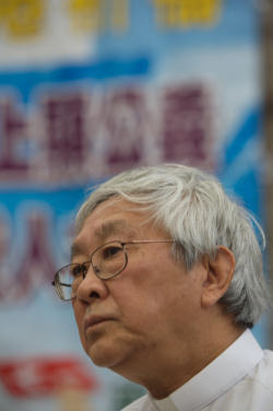 Image of The beloved Card. Joseph Zen, Archbishop emeritus of Hong Kong, champion of democracy and religious freedom.