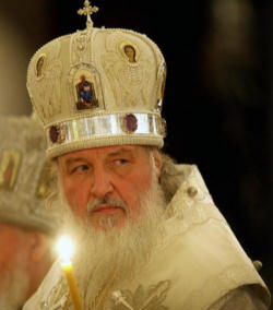 Image of (Patriarch Kirill) This is the first time in the modern history of Ukraine that the city has hosted the meeting of the highest hierarchies of Russian Orthodoxy and Kirill  has repeatedly stressed the symbolic value of the event that reaffirms Kiev as 'the Southern capital of the Russian Orthodox faith.'