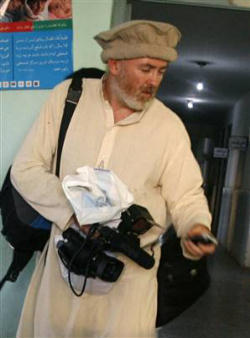 Image of Stephen Farrel, New York Times reporter who was freed by British Commandos from the grip of the Taliban.