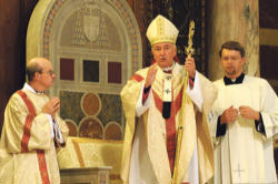 Image of Archbishop Vincent Nichols presiding at Holy Mass in the Westminster Cathedral.