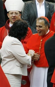 Image of Cardinal Rigali, who chairs the Committee on Pro-Life Activities of the United States Conference of Catholic Bishops (USCCB), referred to abortion as 'killing,' and decried the funding of abortion in Obama's healthcare overhaul.