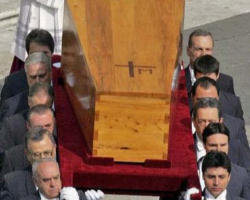 Image of The book also recounts the emotional moment when Pope John Paul II struggled to make a final appearance at his apartment window at St. Peter's Square, coming twice to the window without being able to say a word.  Multitudes traveled to visit in the days before and after his death.