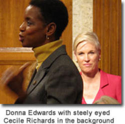 Image of Cecile Richards (in the back) paused the rally at one point to offer applause, in memory of late-term abortionist George Tiller, in support of all abortionists.