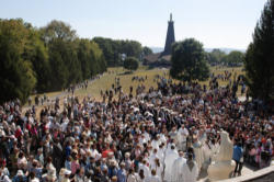 Image of An outside Prayer Service at Fatima
