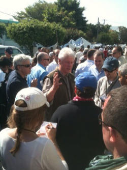 Image of Former President Bill Clinton in Haiti.