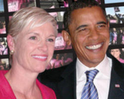 Image of Cecile Richards of Planned Parenthood and the President.