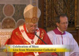 Image of Pope Benedict XVI at the Cathedral of the Most Precious Blood
