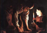 Image of Even as a child he learned from Joseph, the carpenter, and worked with wood, with His Holy hands.