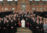 Image of Pope Benedict XVI with the seminarians of London during his recent visit to the United Kingdom