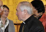 Image of Republic of Italy President Giorgio Napolitano greets Archbishop Silvano Tomasi at the 16th Session of the Council of Human Rights. Credit: Jean-Marc Ferre
