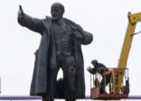 Image of Vladimir Ilych Ulianov, also known as Lenin, the atheist and anti-Christian despot, is being removed from public displays in Russia