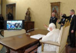 Image of PHOTO: L'Osservatore Romano - Pope Benedict XVI speaking live to the Astronauts on the Space Station

