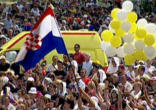 Image of Pope Benedict XVI in the Zagreb Hippodrome