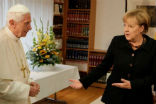 Image of The Holy Father, Pope Benedict XVI meets with German Chancellor Angela Merkel.