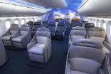 Image of A Boeing mock-up of the 787 interior.