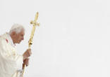Image of Pope Benedict XVI leaning on his Crozier