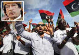 Image of Libyans rejoice at the announcement that Gadhafi is dead