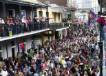 Image of Revelers packing the streets in the French Quarter.