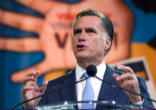 Image of Mitt Romney addressing the NAACP