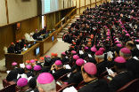 Image of Clergy gathered to hear the Pope's remarks at the opening of the Synod in Vatican City.