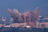 Image of An Israeli missile strikes a target in Gaza.