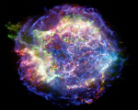 Image of The glowing gas and dust remnants of a type IA supernova are seen in this false-color image. 