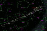 Image of The arrow points to the area where to look for ISON now. Unfortunately, you will need a very large scope to spot it now. It will be visible in 8