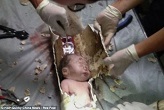 Image of The Chinese baby boy was recued from a sewer pipe.