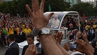 Image of Like the Lord whom he loves, Pope Francis loves God's people - and they know it. They want to be with him just like they wanted to be with Jesus. That is how it is with holy people. Yet, as it is also with holy people - it is not about him. People are being drawn to Jesus Christ, whether they know it yet - or not. His message, spoken the same with both lip and life, makes it all so very clear.  He walks the talk.

