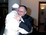 Image of Pope Francis embracing Fr. Antonio Spadaro to whom he gave the interview