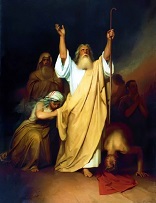 Image of Moses in prayer