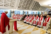 Image of To use a word of St. John XXIII: it is the Holy Spirit that updates the Church: Really, he really updates it and keeps it going. And we Christians must ask the Lord for the grace of docility to the Holy Spirit. Docility in this Spirit, who speaks to us in our heart, who speaks to us in all of life's circumstances, who speaks to us in the Church's life, in Christian communities, who is always speaking to us.