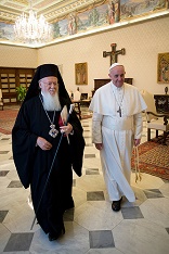 Image of Patriarch and Pope, brothers called to promote the healing in the divisions in the Body of Christ. 