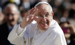 Image of The Pope lost his skullcap to a gust of wind during an appearance at Saint Peter's square.