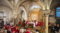 Image of Pope Francis presides over the Liturgy in the Upper Room