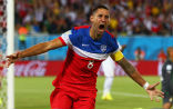 Image of Dempsey made the first goal of the game, scoring just 32 seconds into the match.