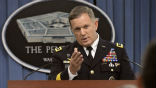 Image of Lt. General William Mayville, discussing the U.S. airstrikes against Islamic State forces in Iraq and Syria.