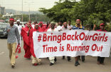 Image of Nigerians protest the ongoing abduction of girls by the Islamic Boko Haram terrorist group.