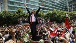 Image of Indonesia's new president, Joko Widodo, during his inaugural parade.