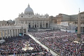 Image of Pope Francis at the last Pentecost Sunday Mass. Included in the massive crowd were members of the diverse ecclesial movements from around the world.  