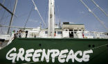 Image of Greenpeace activists destroyed part of the ancient Nazca hummingbird, during a publicity stunt on December 8.