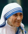 Image of Mother Teresa, who died in 1997 at the age of 87, was a Catholic Missionary who worked in the slums of India, helping the poor, disabled, elderly and dying.