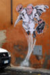 Image of Pope Francis painted into a Superhero near the Vatican.