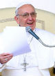 Image of Pope Francis spoke of saints on Tuesday.